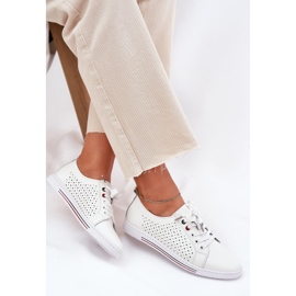 S.Barski Zapatos de cuero para mujeres S. Barski LR51-587 White blanco 6