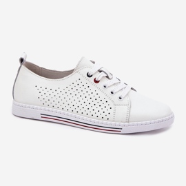 S.Barski Zapatos de cuero para mujeres S. Barski LR51-587 White blanco 4