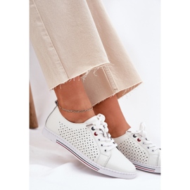 S.Barski Zapatos de cuero para mujeres S. Barski LR51-587 White blanco 5