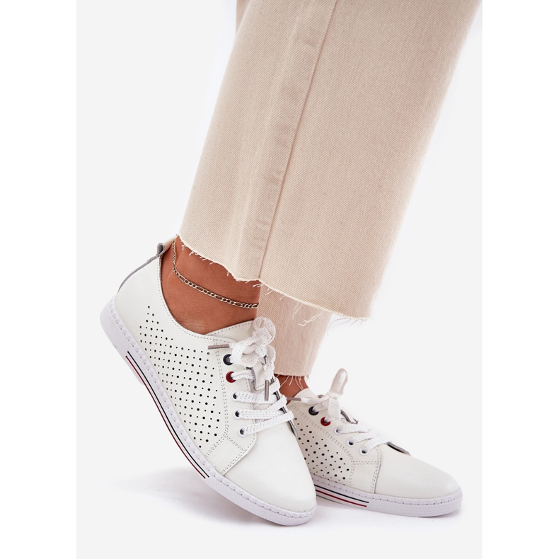 S.Barski Zapatos de cuero para mujeres S. Barski LR51-587 White blanco 1