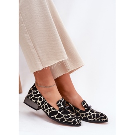 S.Barski Zapatos de gamuza para mujeres con un adorno LZ51-505 Negro y oro 7