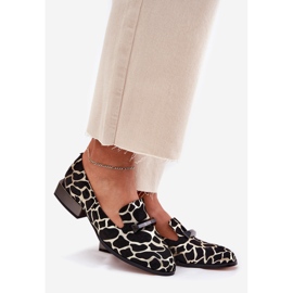 S.Barski Zapatos de gamuza para mujeres con un adorno LZ51-505 Negro y oro 1