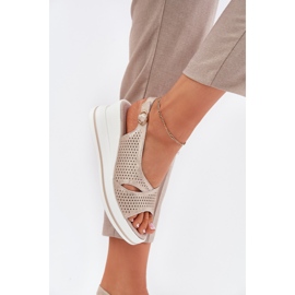 S.Barski Sandalias de cuero para mujeres S. Barski LR51-660 Openwork dorado 3