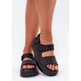 Inna Sandalias para mujeres en la plataforma con velcro negro 2