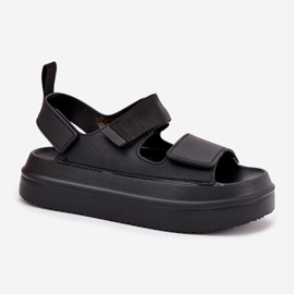 Inna Sandalias para mujeres en la plataforma con velcro negro 4