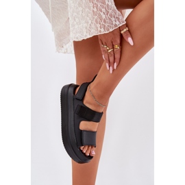 Inna Sandalias para mujeres en la plataforma con velcro negro 5