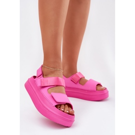 Inna Sandalias de mujeres en la plataforma con velcro fucsia rosado 2 Inna Sandalias de mujeres en la plataforma con velcro fucsia rosado 2