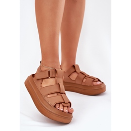 Inna Sandalias para mujeres en la plataforma Camel marrón 2 Inna Sandalias para mujeres en la plataforma Camel marrón 2