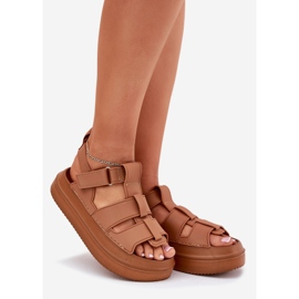 Inna Sandalias para mujeres en la plataforma Camel marrón 1 Inna Sandalias para mujeres en la plataforma Camel marrón 1