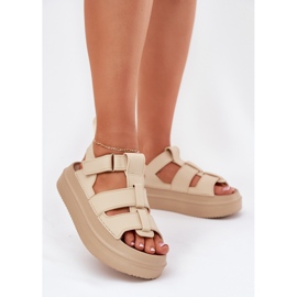 Inna Sandalias con Plataforma para Mujer, Beige 2