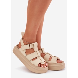 Inna Sandalias con Plataforma para Mujer, Beige 1