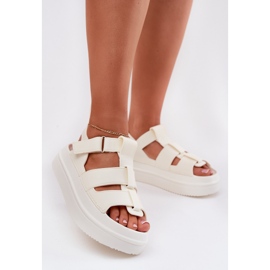 Inna Sandalias de mujeres en la plataforma ECRU blanco 2