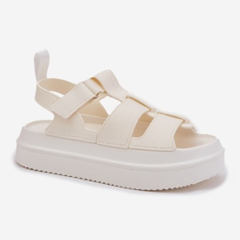 Inna Sandalias de mujeres en la plataforma ECRU blanco 4