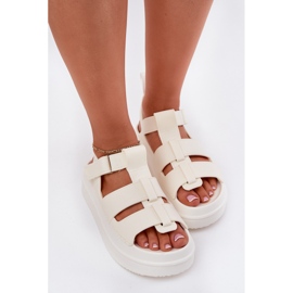 Inna Sandalias de mujeres en la plataforma ECRU blanco 5