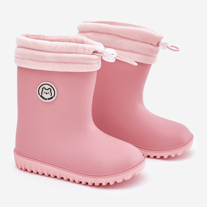 Inna Galoshes de niños con un calentador rosa rosado 1