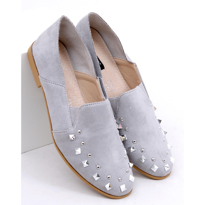 Mocasines lordsy gris con tachuelas 1415 Grey 1