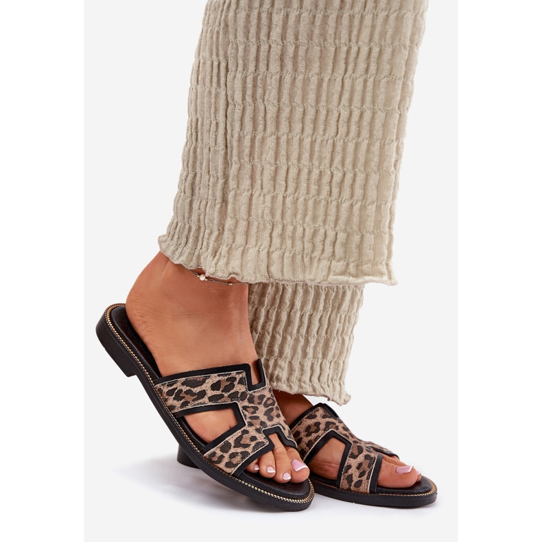 Flip de leopardo de cuero Flip Zazoo 40383 Negro 1