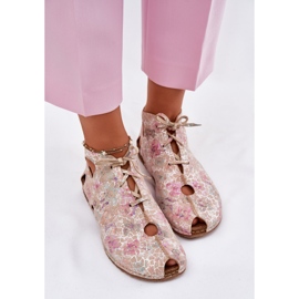 Botas de cuero estampadas maciejka 03426-48 beige 5