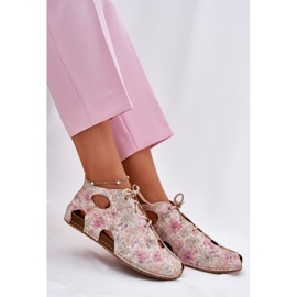 Botas de cuero estampadas maciejka 03426-48 beige 6