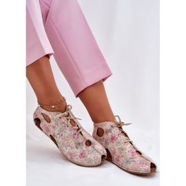 Botas de cuero estampadas maciejka 03426-48 beige 8
