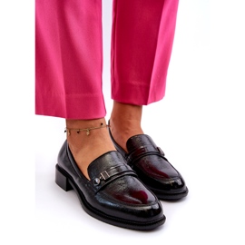 Vinceza Mocasines negros barnizados para mujeres con un adorno 2