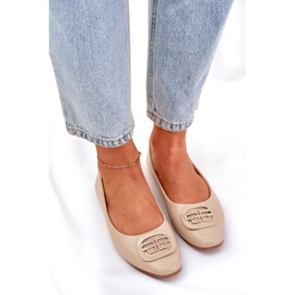 Seastar Bailarinas femeninas en una suela plana con un adorno para 58p beige 3