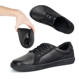 Olivier Zapatos para hombres descalzo cuero minimalista 909J negro 4