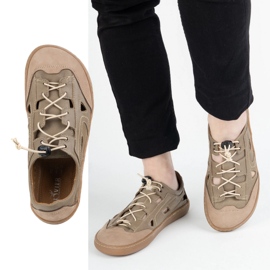 Zapatos de cuero descalzo para hombres Olivier 320kz con ventilación marrón 2