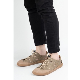 Zapatos de cuero descalzo para hombres Olivier 320kz con ventilación marrón 1