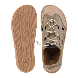 Zapatos de cuero descalzo para hombres Olivier 320kz con ventilación marrón 3
