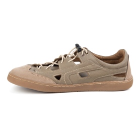 Zapatos de cuero descalzo para hombres Olivier 320kz con ventilación marrón 4
