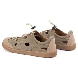 Zapatos de cuero descalzo para hombres Olivier 320kz con ventilación marrón 8