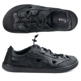 Zapatos de cuero descalzo para hombres Olivier 320kz con ventilación negra negro 6