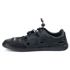 Zapatos de cuero descalzo para hombres Olivier 320kz con ventilación negra negro 1
