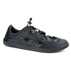 Zapatos de cuero descalzo para hombres Olivier 320kz con ventilación negra negro 2