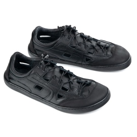 Zapatos de cuero descalzo para hombres Olivier 320kz con ventilación negra negro 3