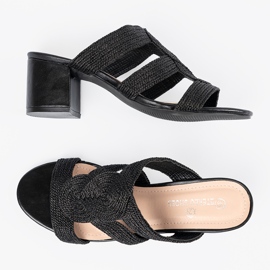Shelvt Chanclas negras de cañón negro 4