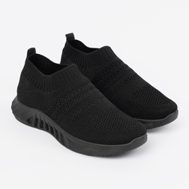 Shelvt Zapatos deportivos negros corredizos de mujeres 4