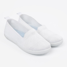 Shelvt Zapatillas de deslizamiento blancas con una parte superior flexible blanco 1