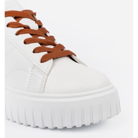 Shelvt Zapatillas de deporte de mujeres blancas insertos marrones blanco 2 Shelvt Zapatillas de deporte de mujeres blancas insertos marrones blanco 2