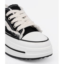 Shelvt Zapatillas de deporte para mujeres negras con inserciones blancas negro 1 Shelvt Zapatillas de deporte para mujeres negras con inserciones blancas negro 1