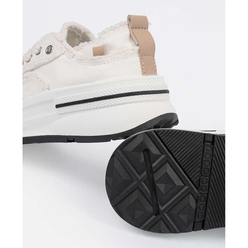 Shelvt Zapatillas de deporte de mujeres blancas en la plataforma blanco 2