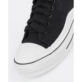 Shelvt Zapatillas negras para mujeres con suela blanca negro 4