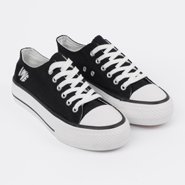 Shelvt Zapatillas negras con la inscripción amor a las mujeres negro 3
