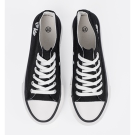 Shelvt Zapatillas negras con la inscripción amor a las mujeres negro 4