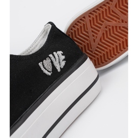 Shelvt Zapatillas negras con la inscripción amor a las mujeres negro 5