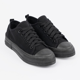 Shelvt Cómodas zapatillas negras con una parte superior corta negro 1