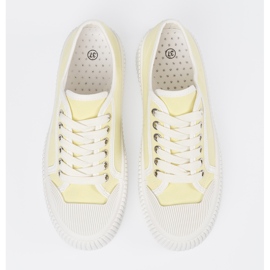 Shelvt Zapatillas de zapatillas amarillas en una suela gruesa amarillo 3