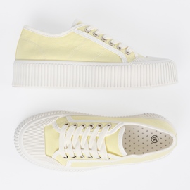 Shelvt Zapatillas de zapatillas amarillas en una suela gruesa amarillo 4
