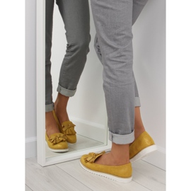 Mocasines mujer con flecos amarillo 7214 Amarillo 4